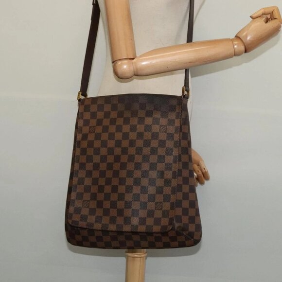 LOUIS VUITTON Damier Ebene Musette Shoulder Bag N51302 LV Auth BA4053 - Picture 1 of 16